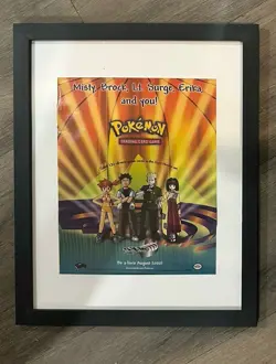 Pokemon TCG Gym Heroes Vintage Wall Art Print Ad Framed 2000 WOTC Pokemon - Image 1