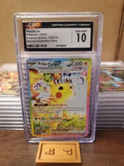 2024 Pokemon Surging Sparks Pikachu ex 238 Special Illustration Rare CGC 10 - Image 1