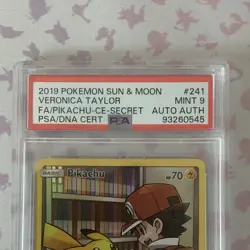 Pokemon 2019 Cosmic Eclipse Pikachu 241/236 Secret Holo Full Art DNA and PSA 9 - Image 3