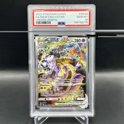 2023 Pokemon - Mewtwo Vstar - GG44/GG70 Full Art Crown Zenith PSA 10 - Image 1