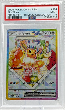 2025 POKEMON SVP EN-SV BLACK STAR PROMO #174 EEVEE EX PSA 9 - Image 1