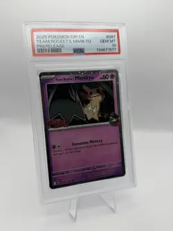 PSA GEM MT 10 Pokemon TCG Team Rocket's Mimikyu Prerelease Holo #087/182 - Image 1