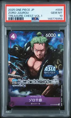 Zoro-Juurou PSA10 2025 One Piece Japanese Treasure Chest Vol.1 #004 - Image 1