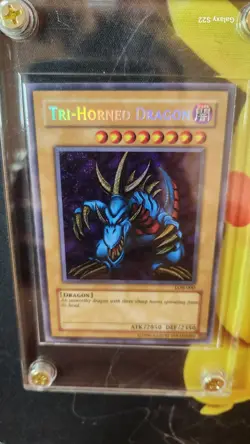 Yugioh Tri-Horned Dragon LOB-000 Secret Rare NM-M Original Print NA - Image 3