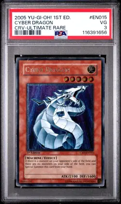 PSA 3 1ST EDITION ULTIMATE RARE Cyber Dragon CRV-EN015 2005 YUGIOH - Image 1