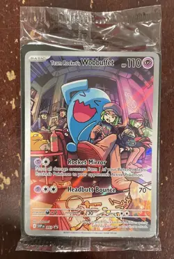Pokemon TCG Team Rocket’s Wobbuffet 203 Promo Card Destined Rivals SEALED - Image 1