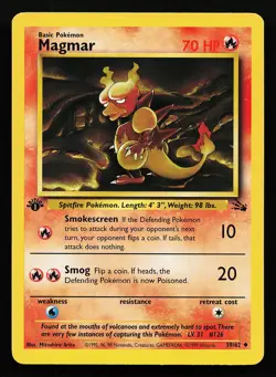 Magmar 39/62 Uncommon 1st Edition Fossil Pokemon Card - Image 1