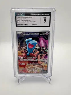 Pokemon TCG: 2025 Destined Rivals ETB Promo #203 Team Rocket's Wobbuffet CGC 9 - Image 1