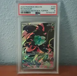 PSA 9 Bulbasaur 133 Me01 Mega Evolution Holo Box Topper EN Pokemon TCG 2025 - Image 1