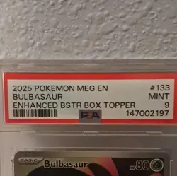 PSA 9 Bulbasaur 133 Me01 Mega Evolution Holo Box Topper EN Pokemon TCG 2025 - Image 4