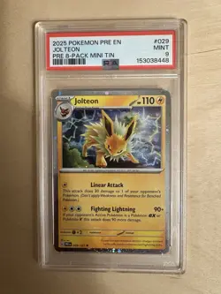 PSA 9 Pokemon Jolteon Prismatic Evolutions Costco 8-Pack Mini Tin Promo #29/131 - Image 1