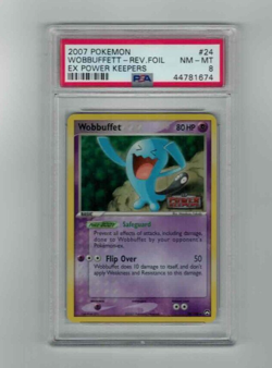 2007 Vintage Pokemon Wobbuffett Rev Foil Ex power keepers 24/108 PSA 8 - Image 1