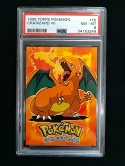 1999 Topps Pokemon - Charizard #6 - #E6 NM - MT Graded PSA 8 - Image 1