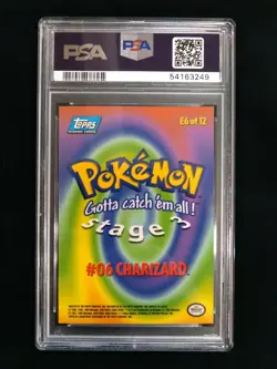 1999 Topps Pokemon - Charizard #6 - #E6 NM - MT Graded PSA 8 - Image 3