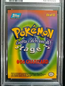 1999 Topps Pokemon - Charizard #6 - #E6 NM - MT Graded PSA 8 - Image 4