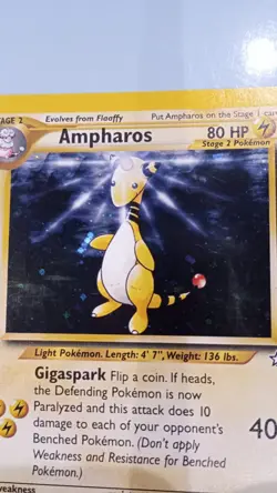Pokemon Card - Ampharos 1/111 Neo Genesis Rare Holo WOTC - mint condition - Image 4