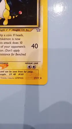 Pokemon Card - Ampharos 1/111 Neo Genesis Rare Holo WOTC - mint condition - Image 5