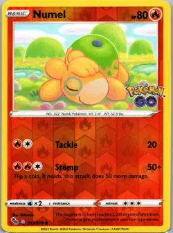 Numel Reverse Holo Common Pokemon GO 013/078 NM - Image 1