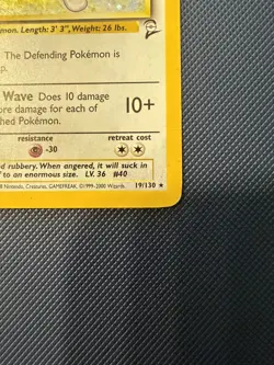 Wigglytuff 19/130 Holo Rare Base Set 2 Pokemon Holo Moderately Played - Image 3