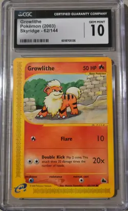 CGC 10 Growlithe 2003 Pokemon Skyridge E-Series Vintage - Image 1