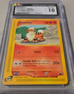 CGC 10 Growlithe 2003 Pokemon Skyridge E-Series Vintage - Image 2
