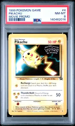 1999 POKEMON GAME MOVIE PROMO #4 PIKACHU PSA 8 - Image 1