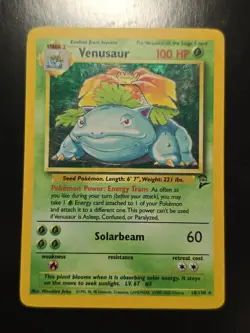 Pokemon Venusaur 18/130 Base Set 2 MP Holo Rare WOTC Vintage - Image 1