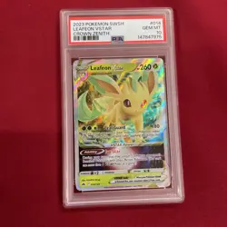 GRADED PSA 10 2023 Pokemon SWSH Leafeon VStar Crown Zenith #014 - Image 1