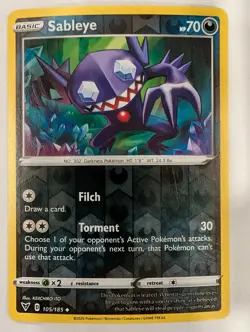Sableye - 105/185 Vivid Voltage Pokemon Reverse Holo Foil Nice! - Image 1