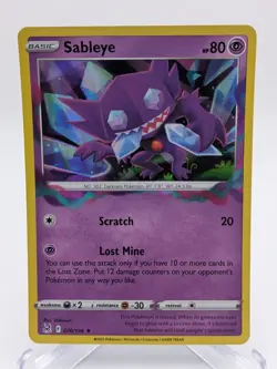 💥 Pokemon TCG 070/196 Sableye Lost Origin Holo Rare NM - Image 1