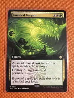 Immoral Bargain Extended Art R 95 - MTG Secrets of Strixhaven - Image 1