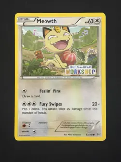 Meowth Build a Bear Promo Pokemon Trading Card 67/108 - Image 1