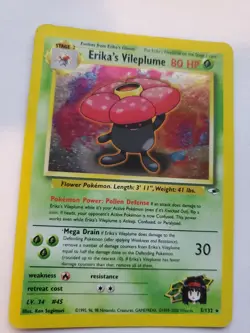 Erika's Vileplume Holo Pokemon Card Base WOTC - Image 1