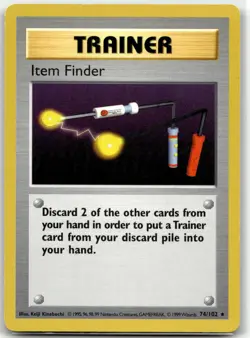 Item Finder 74/102 Rare Base Set Shadowless Pokemon Unlimited MP - Image 1
