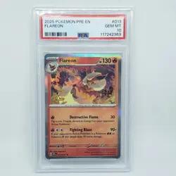 2025 POKEMON PRE EN-PRISMATIC EVOLUTIONS #013 FLAREON PSA 10 - Image 1