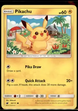 Pikachu 30/111 Common Crimson Invasion Pokemon - Image 1