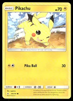 2019 Pokemon Pikachu Common Unbroken Bonds 54/214 NM - Image 1