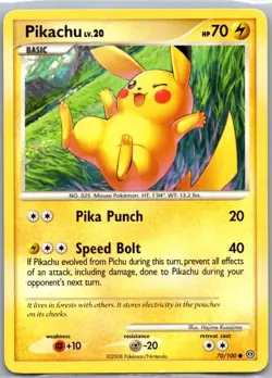 Pikachu 70/100 Stormfront Common Pokemon - Image 1