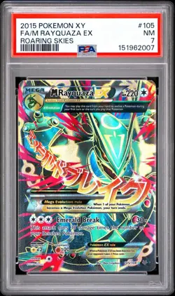2015 POKEMON XY ROARING SKIES #105 FULL ART/M RAYQUAZA EX PSA 7 - Image 1