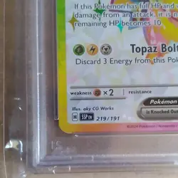 Pokemon Pikachu ex Sv08 Surging Sparks Ultra Rare Holo EN 219/191 PSA 8 - Image 3