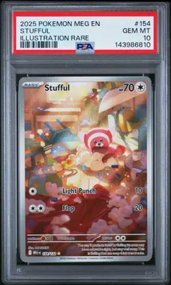 2025 POKEMON MEG EN-MEGA EVOLUTION ILLUSTRATION RARE #154 STUFFUL PSA 10 - Image 1