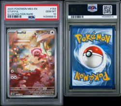 2025 POKEMON MEG EN-MEGA EVOLUTION ILLUSTRATION RARE #154 STUFFUL PSA 10 - Image 3