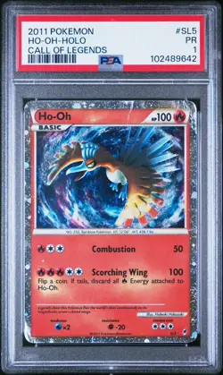 2011 POKEMON CALL OF LEGENDS #SL5 HO-OH-HOLO PSA 1 - Image 3