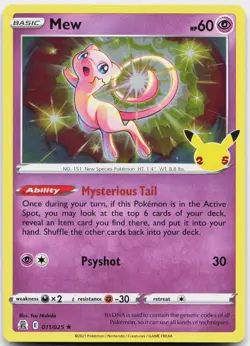 Mew 011/025 Holo Rare Celebrations Pokemon Near Mint - Image 1