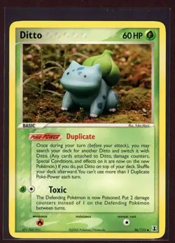 Ditto (Bulbasaur) Non-Holo 2005 Pokemon Card 36/113 EX Delta Species Set EXC/LP - Image 1