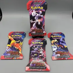 Pokemon Scarlet & Violet Destined Rivals Blister Sleeved Sealed Pack Lot Of 4x - Image 1