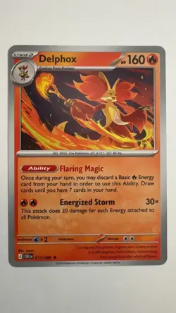 DELPHOX 013/086 RARE ME04: CHAOS RISING POKEMON NEAR MINT NON HOLO - Image 1