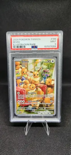 Pokemon Eevee Illustration Card Twilight Masquerade 188/167 PSA 9 - Image 1