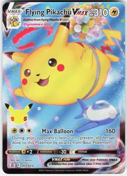 Pokemon Flying Pikachu VMAX 007/025 Holo VMAX Rare Celebrations Pokemon NM - Image 1