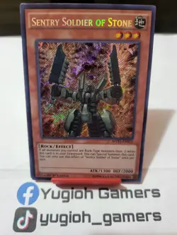 Yu-Gi-Oh Sentry Soldier Of Stone MVP1 1st Edition Secret Rare Light Played - Image 1